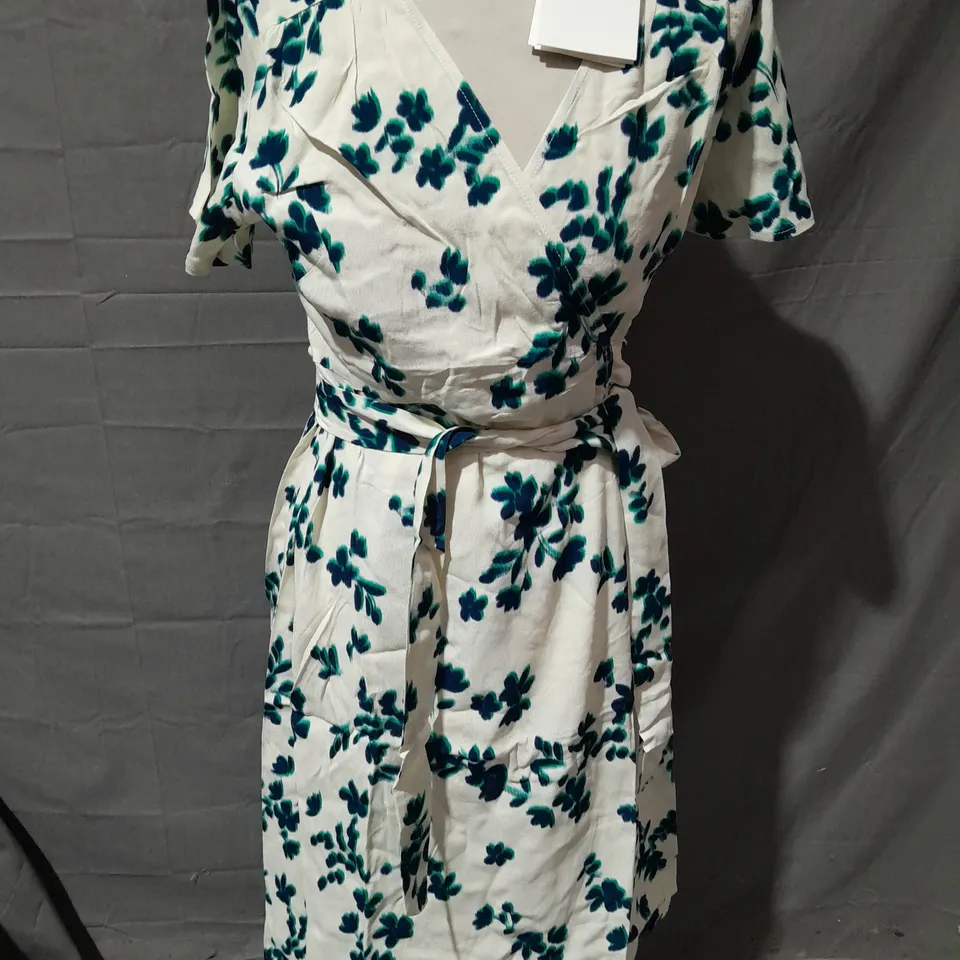 SERAPHINE WRAP SUMMER DRESS IN ECRU - UK 8
