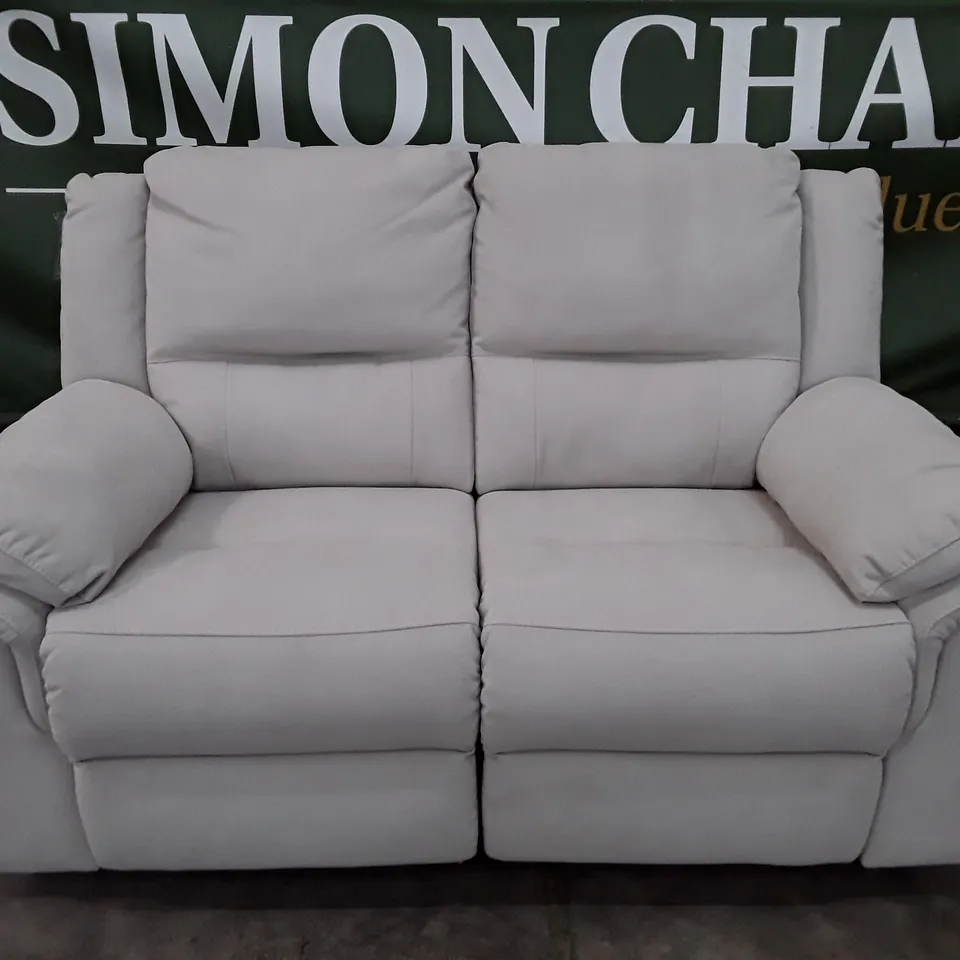 QUALITY DESIGNER RECLINING TWO SEATER SOFA - GREY FABRIC