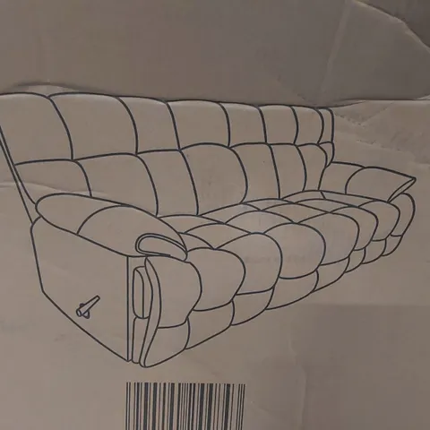 QUALITY DESIGNER 3 SEATER MANUAL RECLINER SOFA - BLUE VELVET (1 BOX)