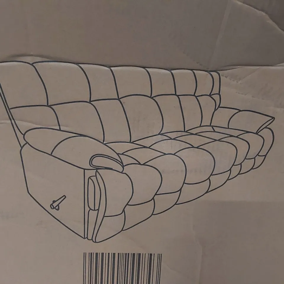 QUALITY DESIGNER 3 SEATER MANUAL RECLINER SOFA - BLUE VELVET (1 BOX)