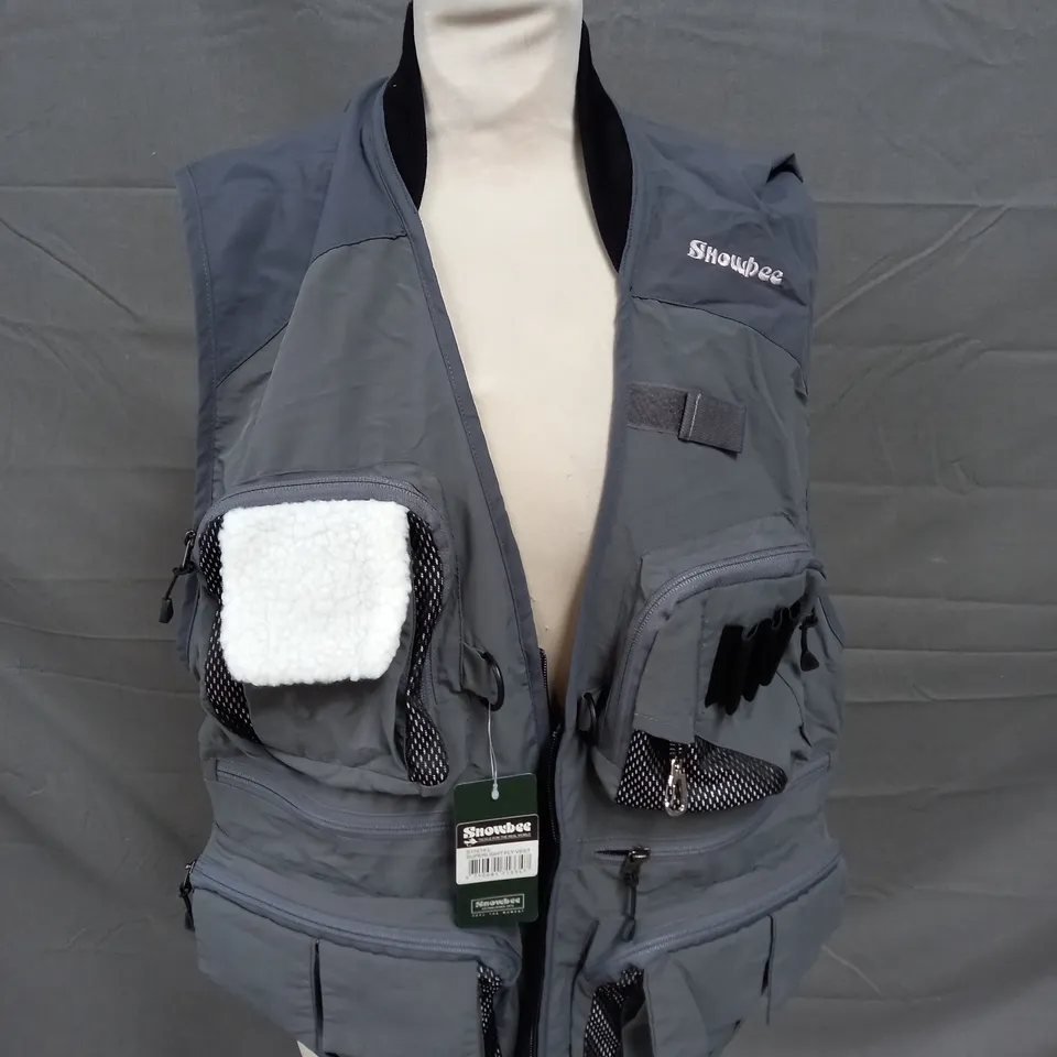 SNOWBEE AROUND THE WORLD LIGHT GREY TACTICAL VEST - LARGE