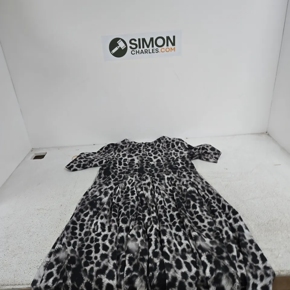 HELENE BERMAN LONDON LEOPARD PRINT DRESS, UK 12, MADE IN ENGLAND