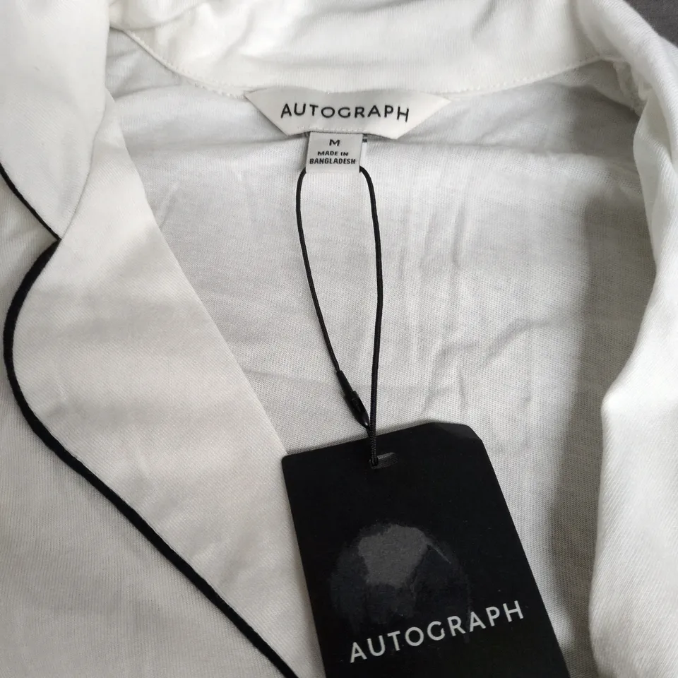 AUTOGRAPH WHITE NIGHTSHIRT WITH BLACK PIPING, UK M