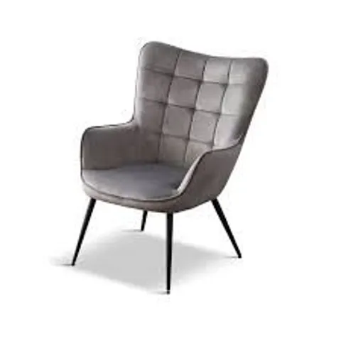 BOXED VERA OCCASIONAL CHAIR - BLUE VELVET