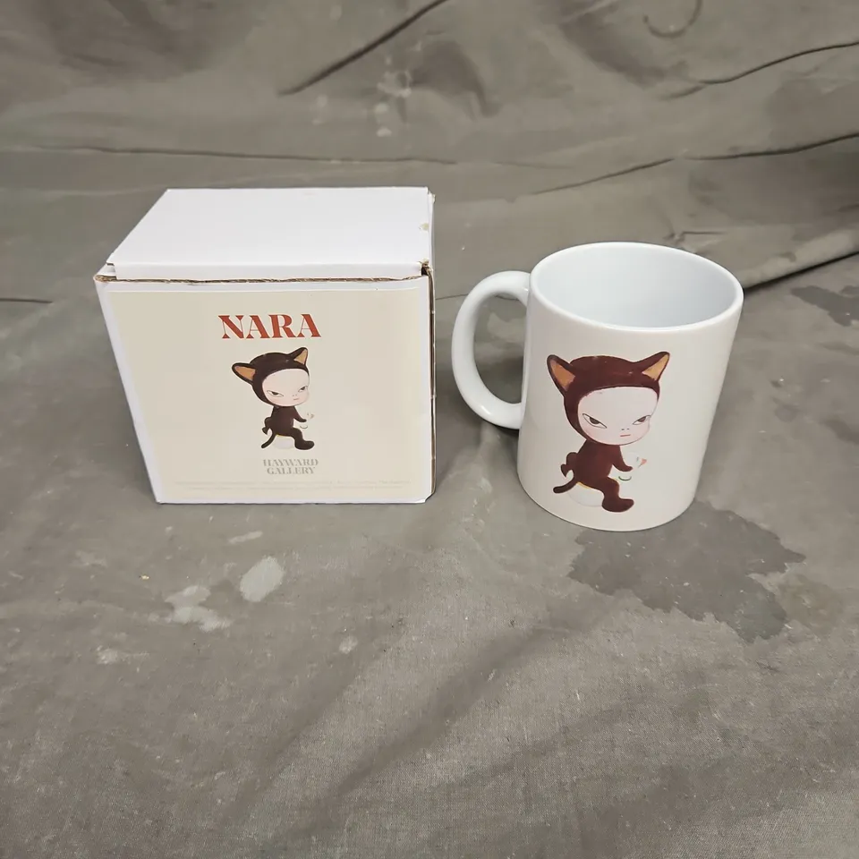 BOXED HAYWARD GALLERY HARMLESS KITY BY YOSHITOMO NARA MUG IN WHITE - COLLECTION ONLY