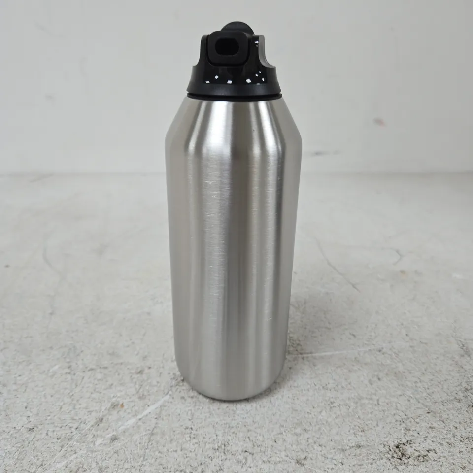 TWO WATER BOTTLES: FLIP 500ML BOTTLE (BLACK) AND STAINLESS STEEL INSULATED BOTTLE
