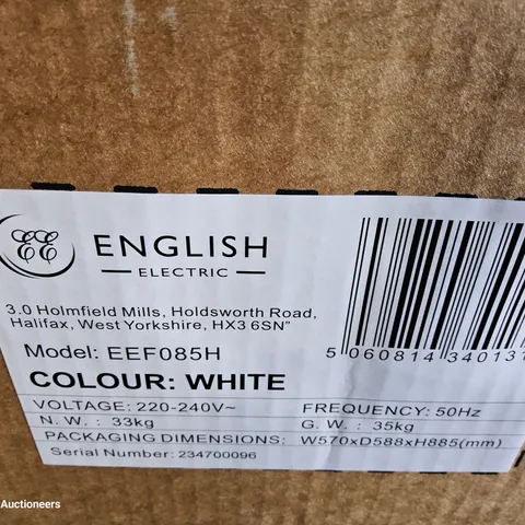 BOXED BRAND NEW ENGLISH ELECTRIC UNDER COUNTER FREEZER WHITE EEF085H
