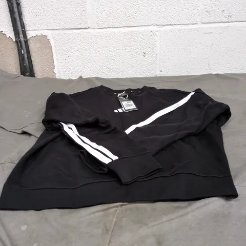 ADIDAS BLACK/WHITE SWEATSHIRT MEDIUM WITH TAGS