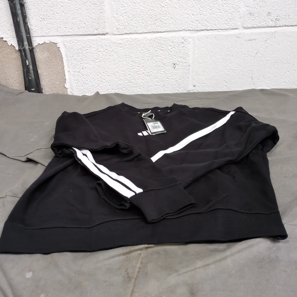 ADIDAS BLACK/WHITE SWEATSHIRT MEDIUM WITH TAGS