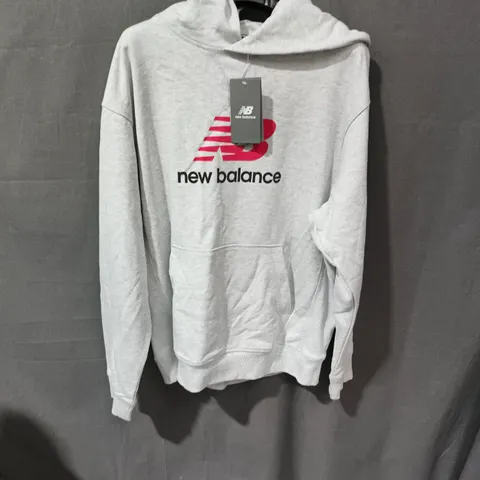 NEW BALANCE GREY HOODIE – RELAXED FIT, SIZE M (UK)