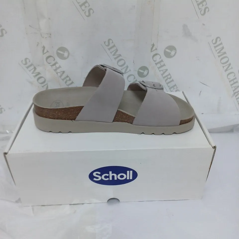 BOXED SCHOLL SOFTSTEP LADIES SANDALS BUCKLE FASTENING SIZE 6 GREY