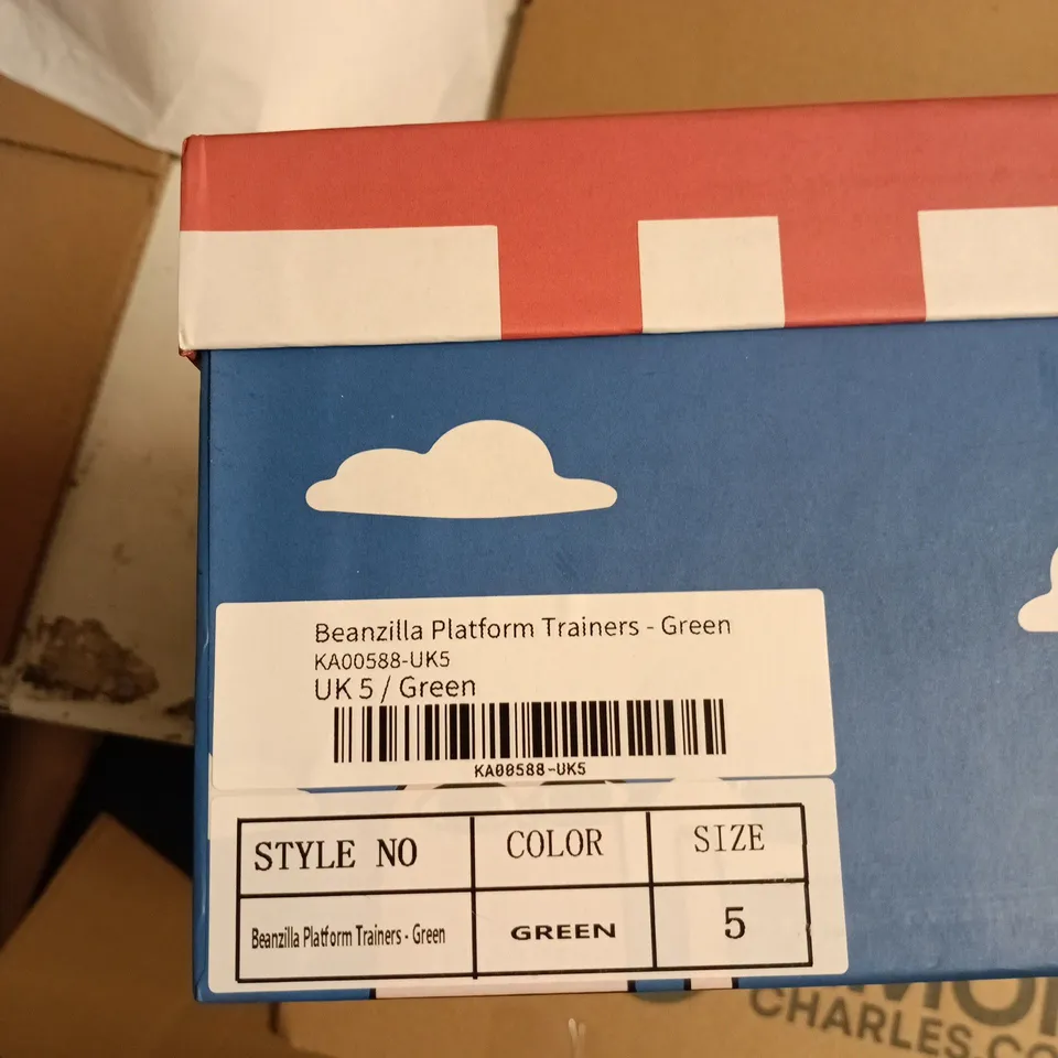 KOI BEANZILLA PLATFORM TRAINERS - GREEN, UK 5