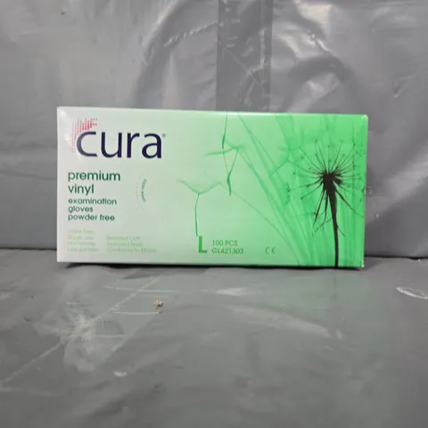 CURA PREMIUM P/FREE VINYL GLOVES – LARGE PACK OF 8