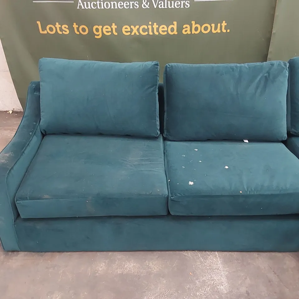QUALITY DESIGNER THE BISFORD 8 SEATER CORNER SOFA BED - EMERALD VELVET