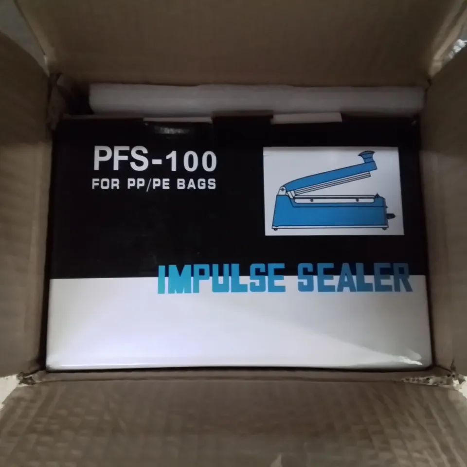 A BOXED PFS-100 IMPULSE SEALER