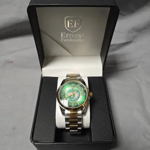 MENS ERNEST FERDINAND WATCH – GLOBAL DIAL – STAINLESS STEEL STRAP