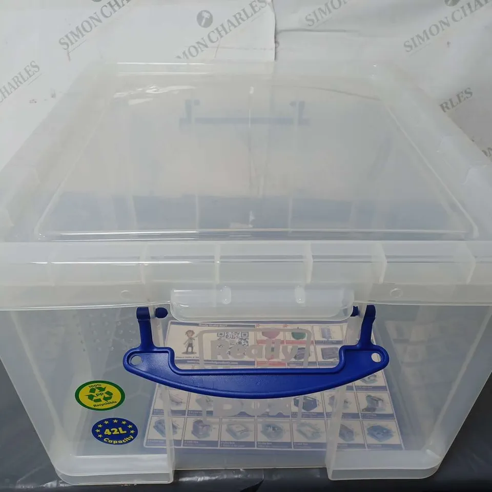 REALLY USEFUL BOX 42L CLEAR STORAGE TUB