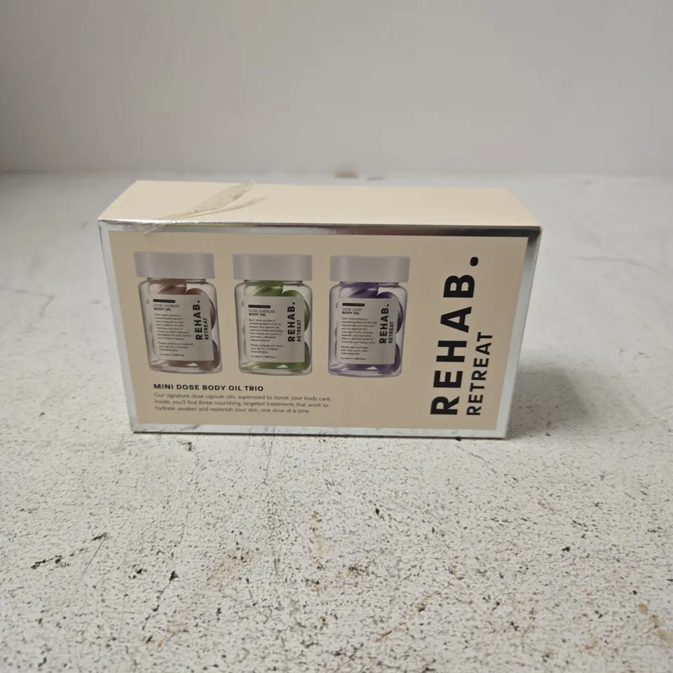 REHAB. RETREAT MINI DOSE BODY OIL TRIO – BOXED
