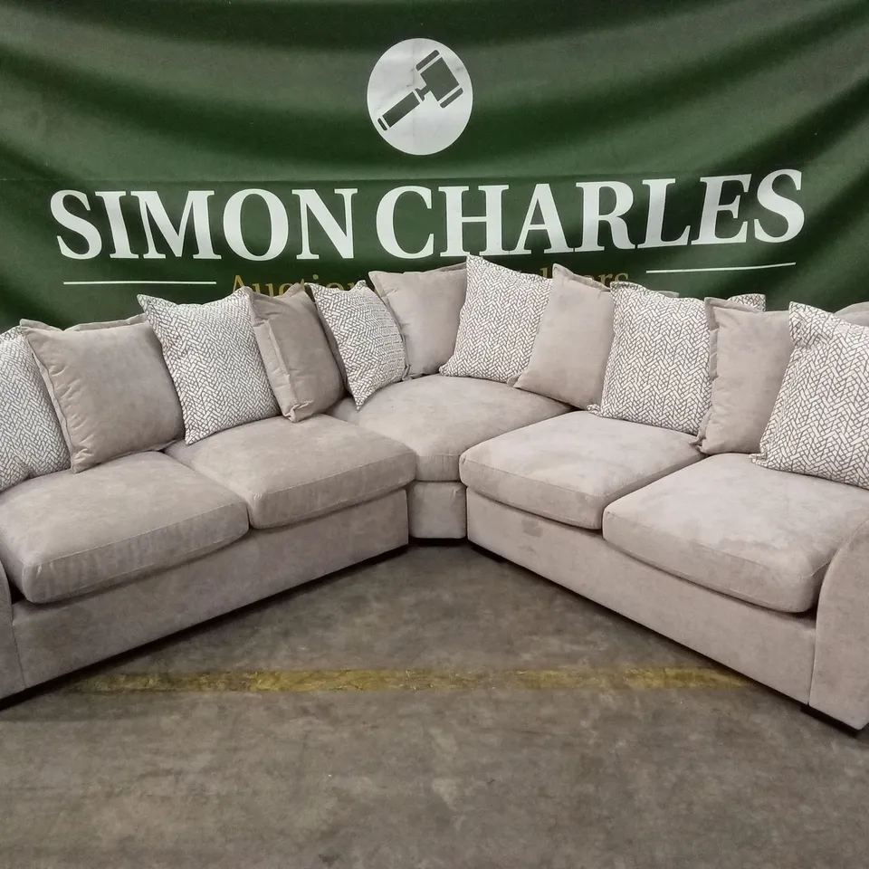 HAVANA FABRIC SCATTERBACK CORNER GROUP SOFA - MINK RRP £1499