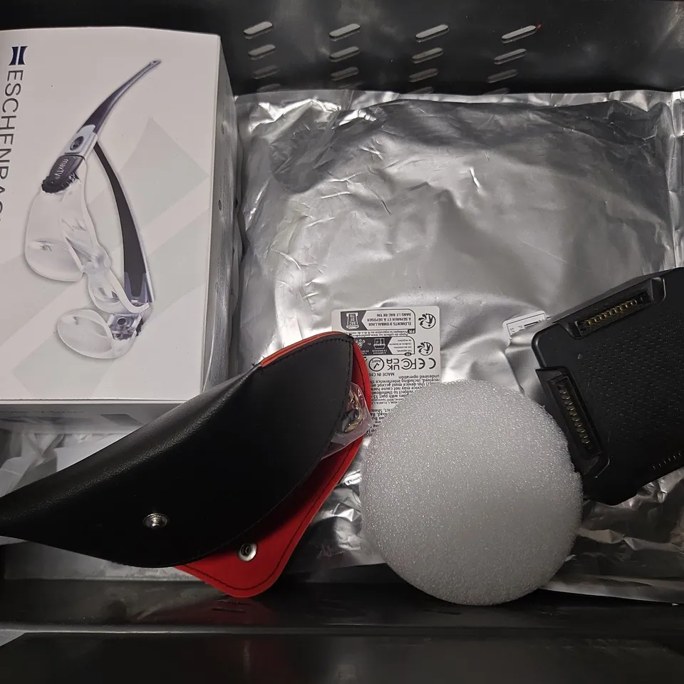 TOTE OF APPROXIMATELY 7 ASSORTED ITEMS TO INCLUDE - WIRELESS WIFI REPEATER , PROJECTOR  , BLOOD PRESSURE MONITOR ETC