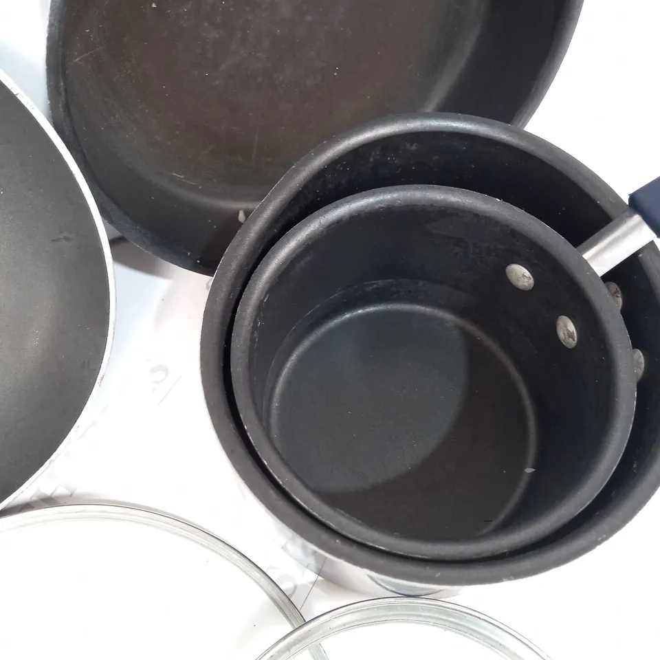 COOK'S ESSENTIALS NON-STICK METALLIC COOKWARE SET - MIDNIGHT BLUE