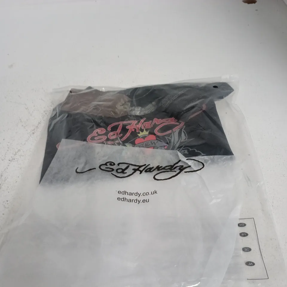 ED HARDY WOMEN'S NYC SKULL TOUR VEST TOP – CHARCOAL, UK SIZE S