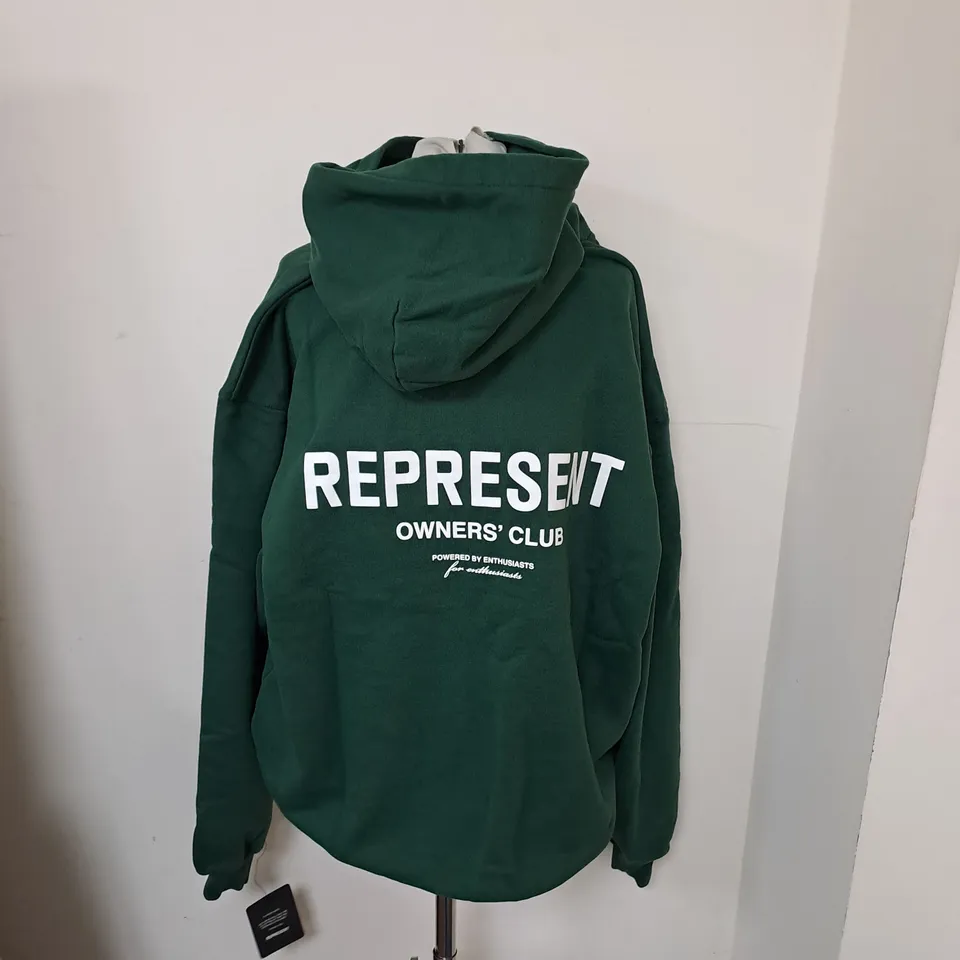 REPRESENT OWNERS CLUB HOODIE RACING GREEN - LARGE