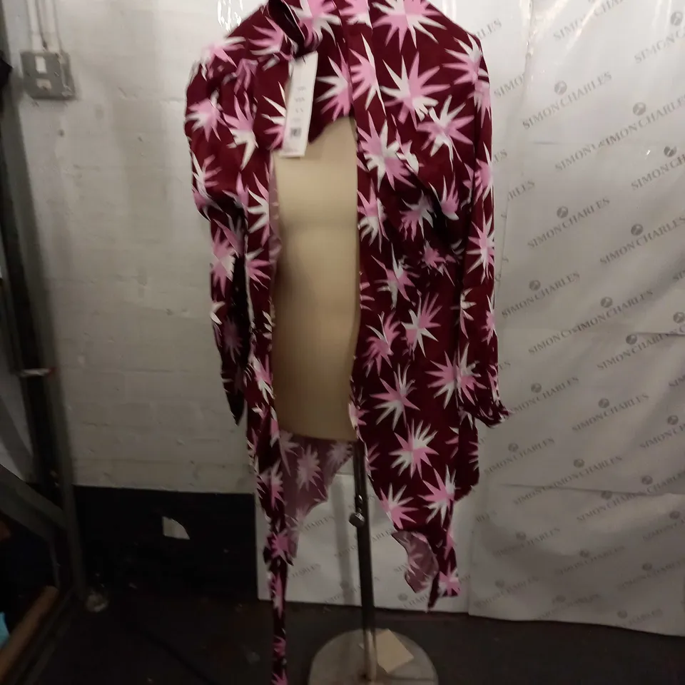 BERRY CUT STAR DONNA STAR-WRAP DRESS UK SIZE 10