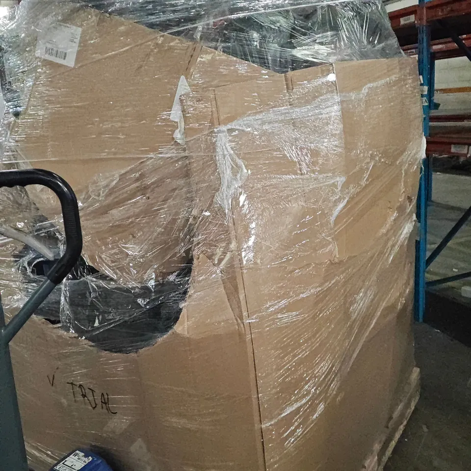 PALLET OF ASSORTED HOUSEHOLD GOODS AND PRODUCTS TO INCLUDE; VACUUM CLEANER, STORAGE BOX,, TRASH CAN,PANS