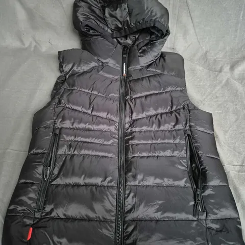 SUPERDRY FUJI SERIES HOODED PADDED GILET β BLACK, UK 14 (US 10, EU 42)