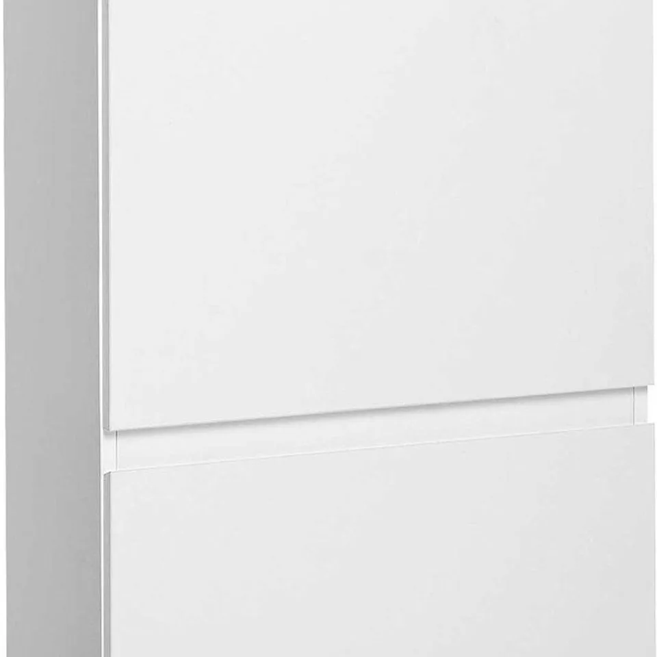 BOXED 2 DRAWER SHOE CABINET - WHITE