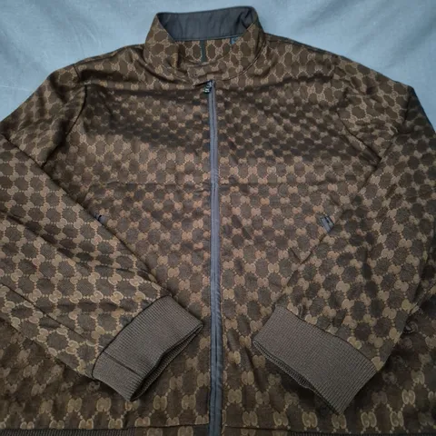 GUCCI MONOGRAM-PATTERN BOMBER JACKET - SIZE XXL
