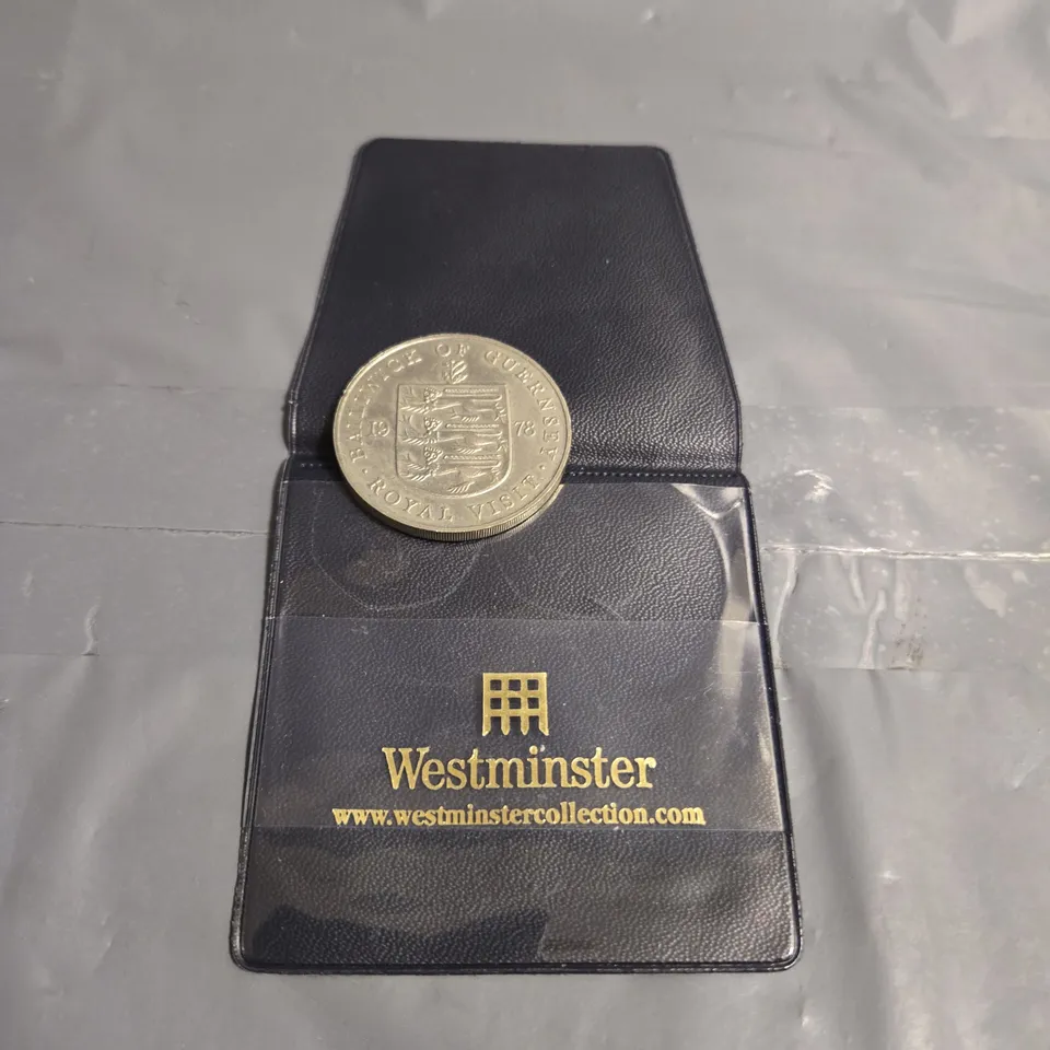 1978 BAILIWICK OF GUERNSEY ROYAL VISIT QUEEN ELIZABETH THE SECOND 25 PENCE COIN