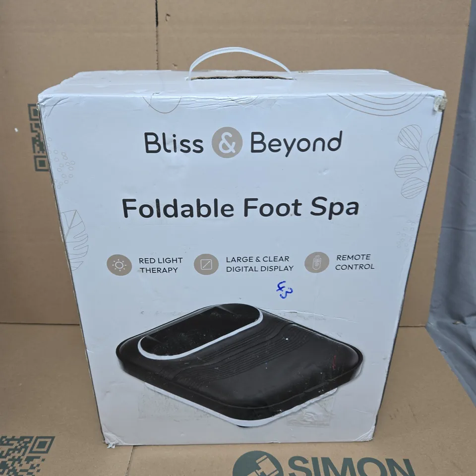 BLISS & BEYOND FOLDABLE FOOT SPA – BOXED