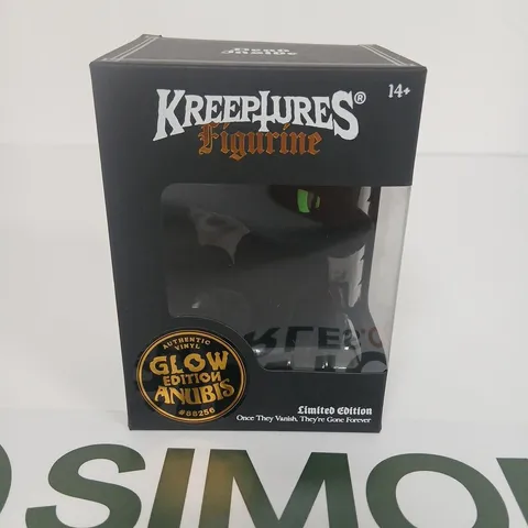 SIX BRAND NEW BOXED KREEPTURES FIGURINE GLOW EDITION ANUBIS – BLACK PLUSH FIGURE WITH GREEN EYES (LIMITED EDITION)