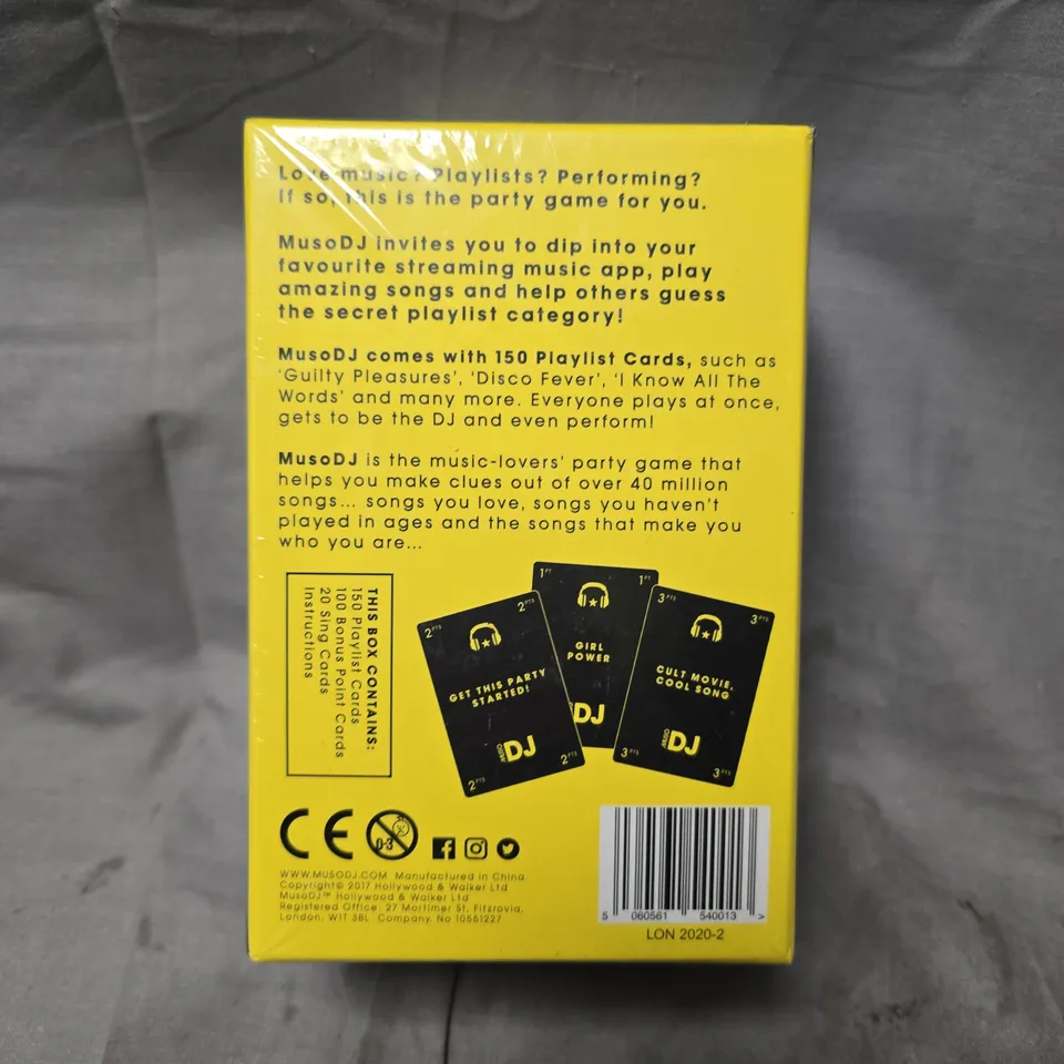 BOXED MUSODJ THE MUSIC PLAYLIST PARTY GAME