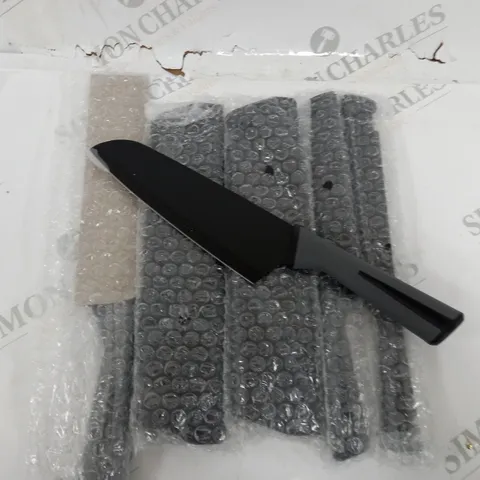 COOK'S ESSENTIALS SET OF 6 KNIVES IN BLACK