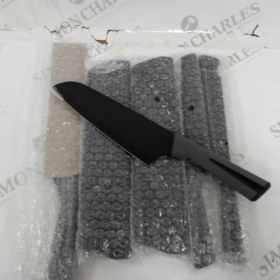COOK'S ESSENTIALS SET OF 6 KNIVES IN BLACK