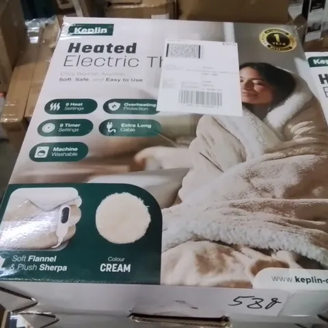 BOXED KEPLIN HEATED ELECTRIC THROW CREAM 