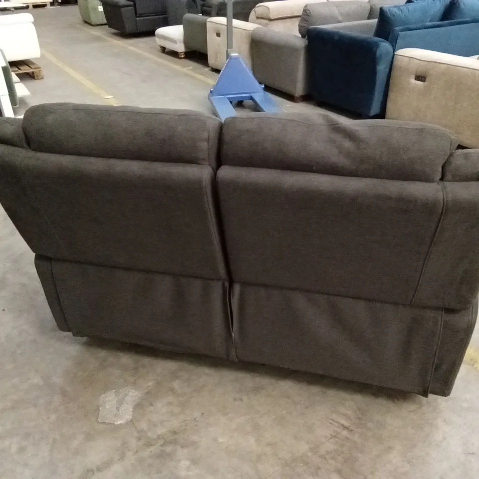 ALBION FABRIC 2 SEATER HIGH BACK MANUAL RECLINER SOFA - CHARCOAL RRP £579