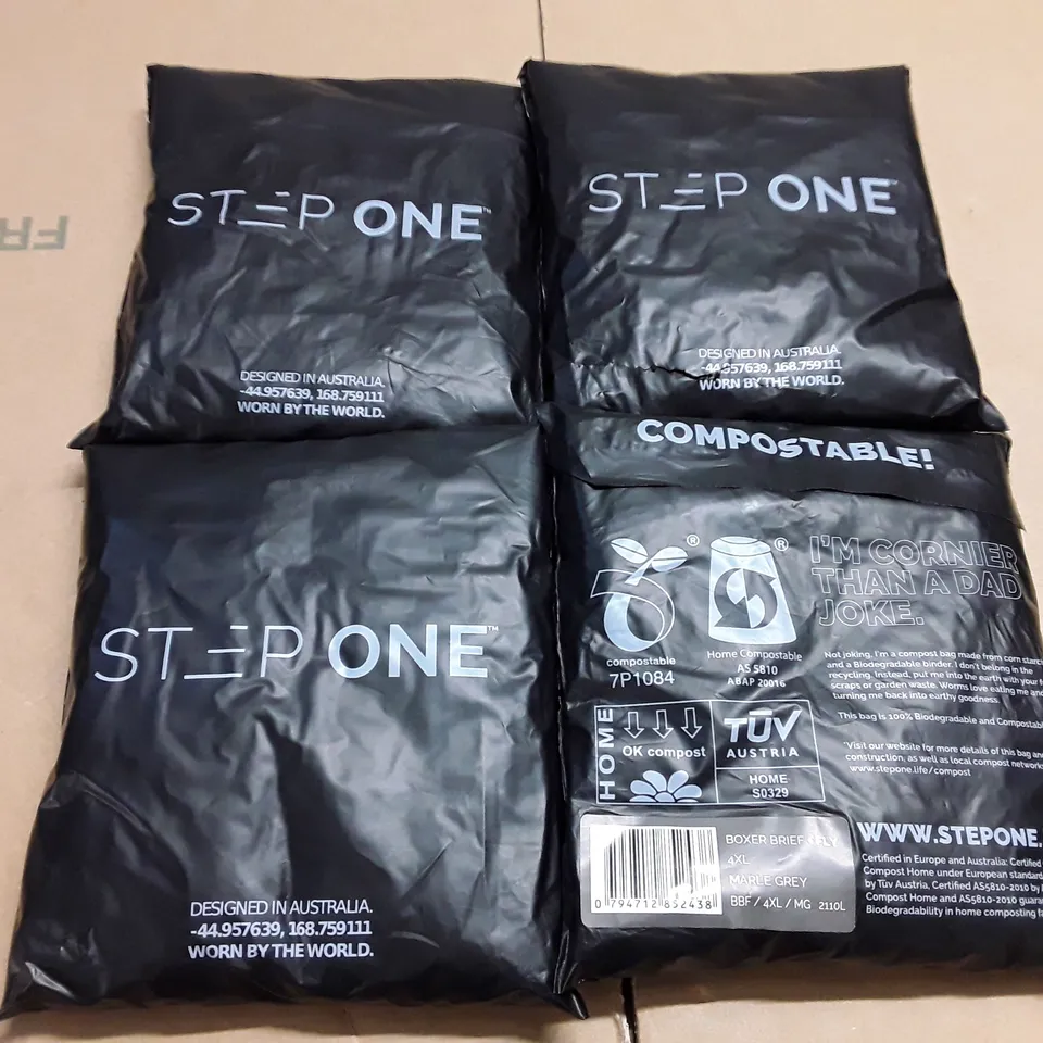LOT OF 4 STEP ONE MARIE GREY BOXER BRIEFS - ALL 4XL