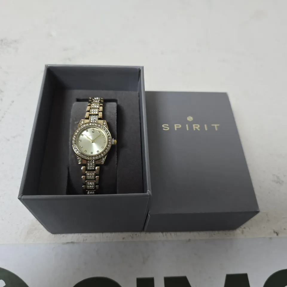 SPIRIT GOLD-TONE CRYSTAL WRISTWATCH – BOXED