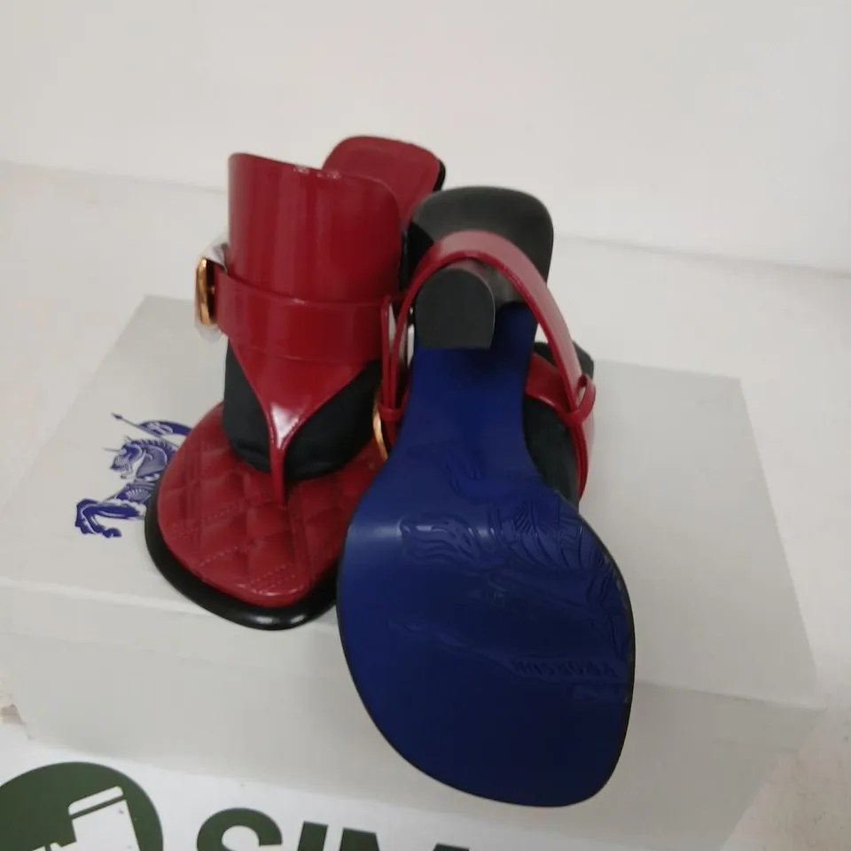 BURBERRY RED LEATHER SANDALS – WOMEN'S, UK 4 (EU 37)