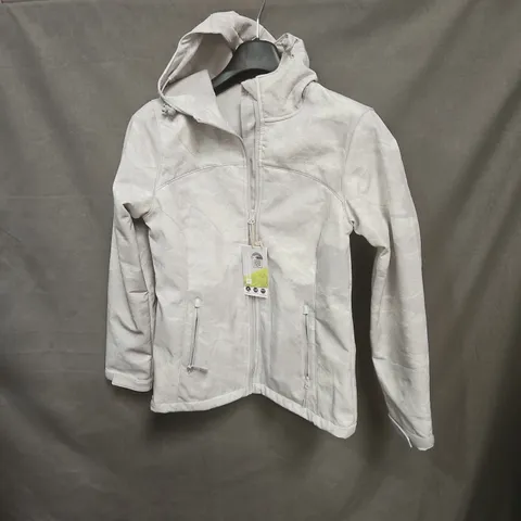 MOUNTAIN WAREHOUSE WOMEN'S HOODED JACKET – WINDPROOF & WATER-RESISTANT, UK 10, LIGHT GREY