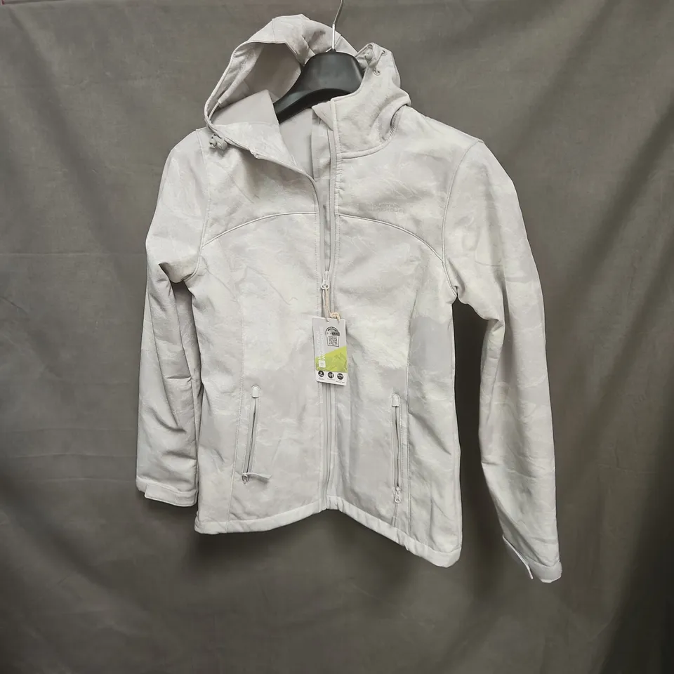 MOUNTAIN WAREHOUSE WOMEN'S HOODED JACKET – WINDPROOF & WATER-RESISTANT, UK 10, LIGHT GREY