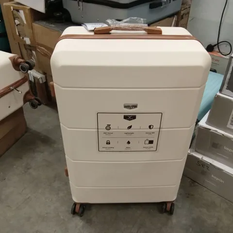 MEDIUM SUITCASE CREAM & BROWN