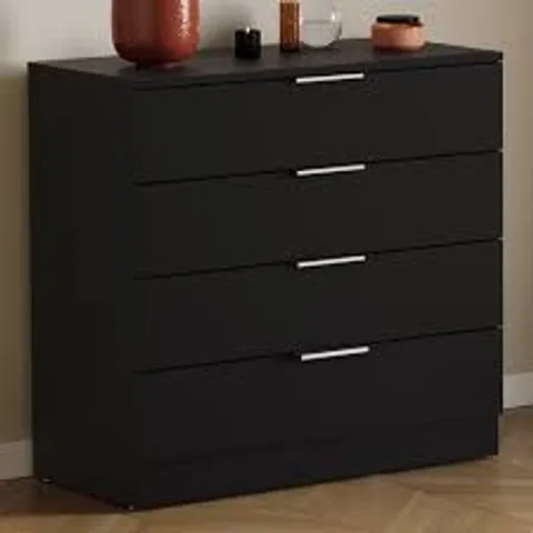 BOXED VIDA TREGA 4 DRAWER CHEST - BLACK (1 BOX)