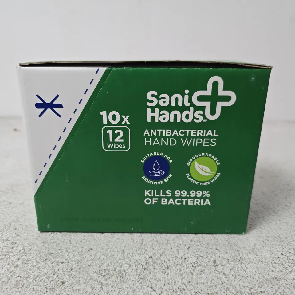 SANI HANDS ANTIBACTERIAL HAND WIPES – APPROX 25 PER BOX
