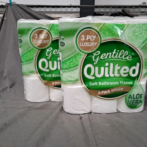 LOT OF 2 X 9 ROLLS GENTILE QUILTED TOILET ROLL