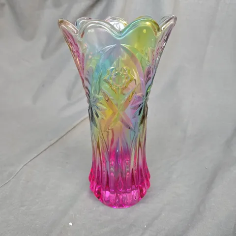 RAINBOW GLASS TABLE VASE - COLLECTION ONLY